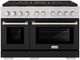 ZLINE Paramount Series 48" Stainless Steel Pro Style Gas Range with Black Matte Door-0