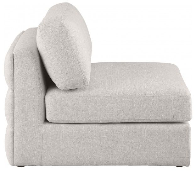 Meridian Furniture Beckham Beige Linen Polyester Modular Armless Chair-2