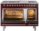 Ilve® Nostalgie II Series 48" Burgundy Pro Style Dual Fuel Range-2