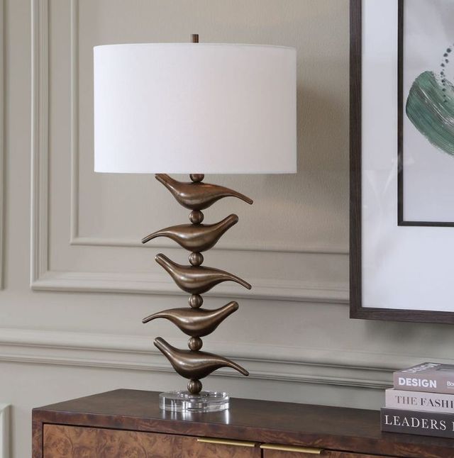 Uttermost® Sing Song Antiqued Golden Bronze Table Lamp-1
