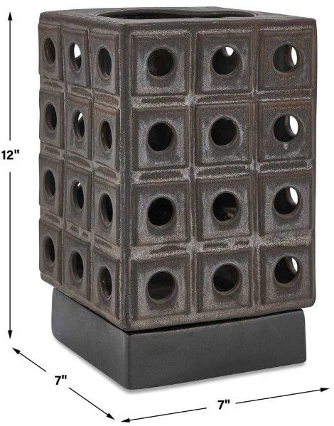Uttermost® Lattice Brown Indoor-Outdoor Lantern Candleholder-2