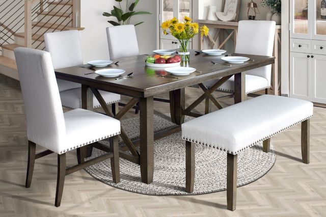 New Classic® Home Furnishings Julius Walnut Brown/White Bench-3