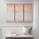Olliix by Madison Park Twilight Blush Dewy Forest Abstract Gel Coat Canvas with Metallic Foil Embellishment 3 Piece Set-5