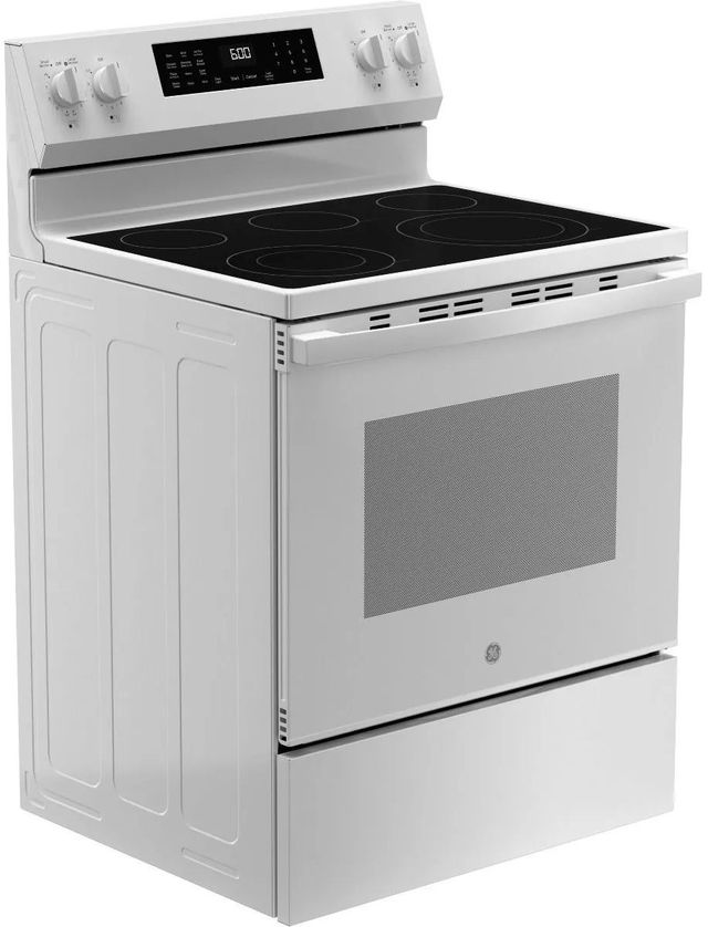 GE® 600 Series 30" White Freestanding Electric Range with No Preheat Air Fry and EasyWash™ Oven Tray-4