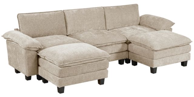 Homelegance® Dublin 5-Piece Taupe Modular Sectional with Ottoman-0