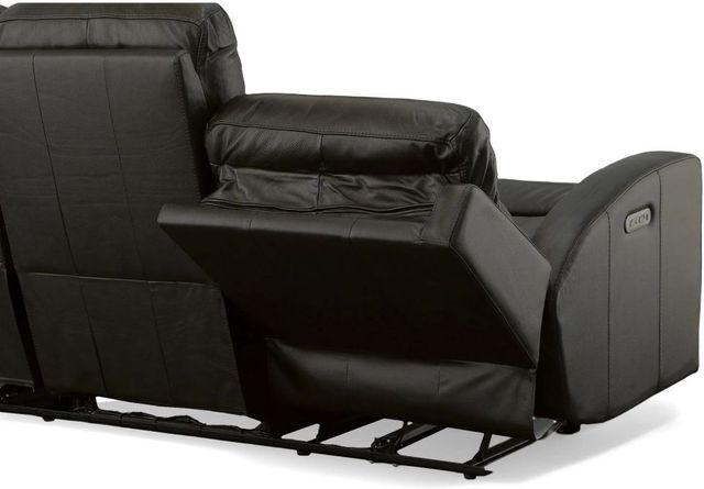 Flexsteel® Cody Grey Leather Power Reclining Sofa with Power Headrest-3