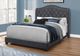Monarch Specialties Inc. Dark Grey Linen with Chrome Trim Queen Bed-1