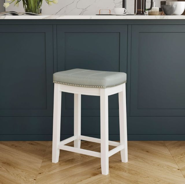 Linon Claridge Light Gray/White Counter Stool-1