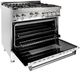 ZLINE 36" Stainless Steel/White Matte Pro Style Gas Range-3