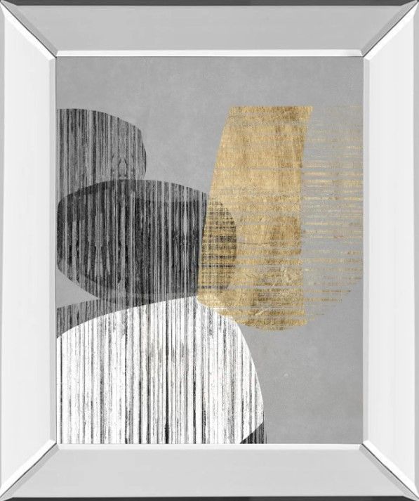 Classy Art Adjacent Shapes II by Jennifer Goldberger Mirrored Frame Wall Art-0