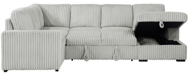 Coaster® Devonshire 3-Piece Gray U-Shape Sleeper Sectional and Storage Chaise -6