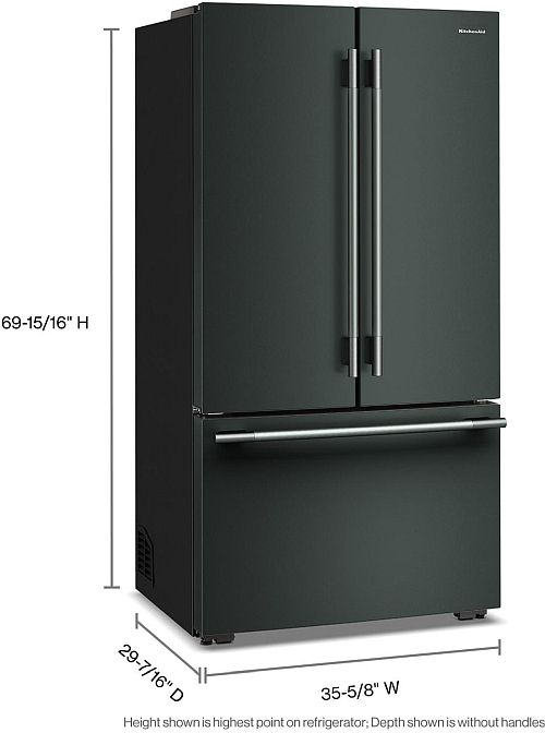 KitchenAid® 36" 24.8 Cu. Ft. Juniper Counter Depth French Door Refrigerator with Internal Water Dispenser-4
