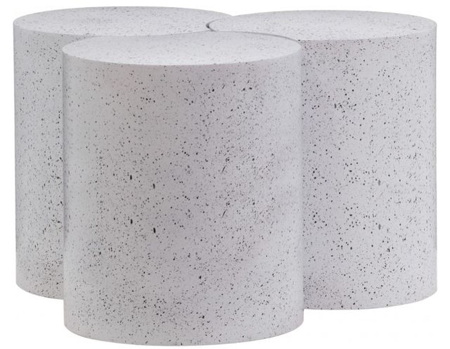 Meridian Furniture Dimple 3-Piece White 20'' Modular Nesting Coffee Table Set-1