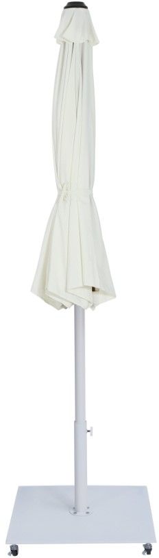 Meridian Furniture Fiji Matte White/White Aluminum Outdoor Patio Umbrella and Base-1