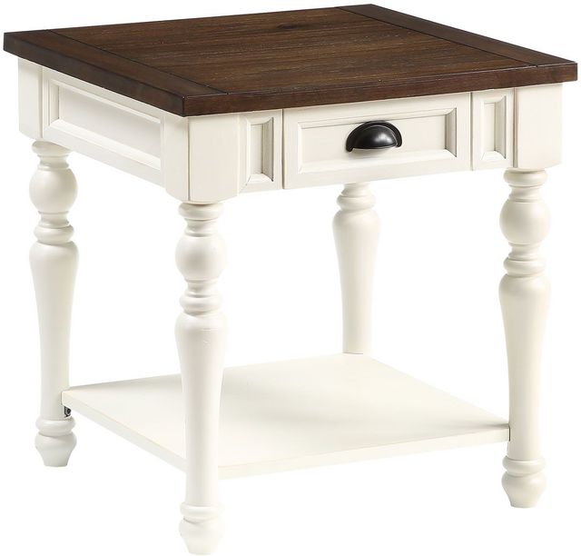 Steve Silver Co. Joanna Mocha End Table with Ivory Base-0