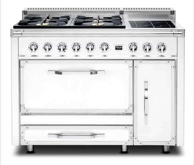 Viking® Tuscany 48" Frost White Dual Fuel Pro-Style Dual Fuel Natural Gas Range-0
