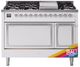Ilve® Nostalgie II Noblesse 48'' Custom RAL Color Pro Style Dual Fuel Range with Chrome Trim-0