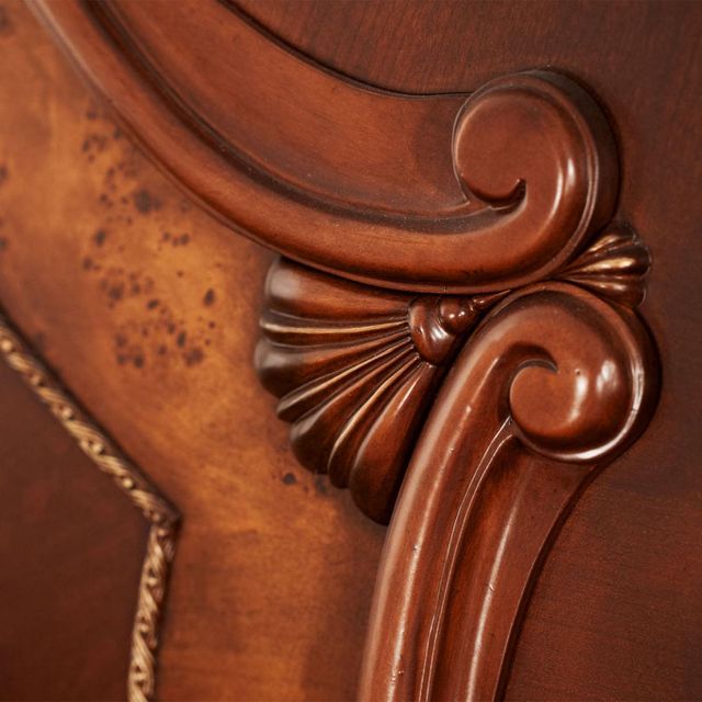 Michael Amini® Cortina® Honey Walnut Queen Sleigh Bed-1