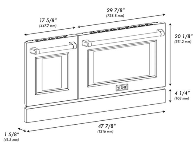 ZLINE 48" White Matte Range Door-1