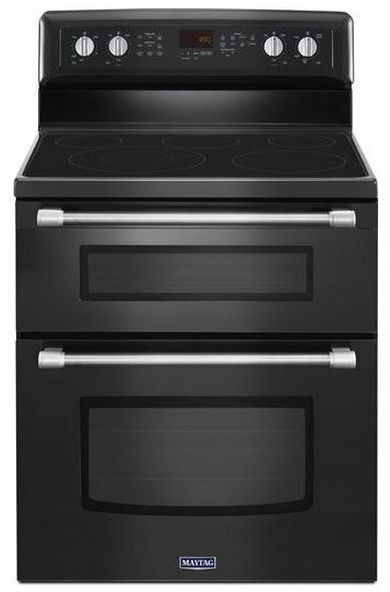 Maytag 30" Free Standing Electric Double Oven Range-Black-0