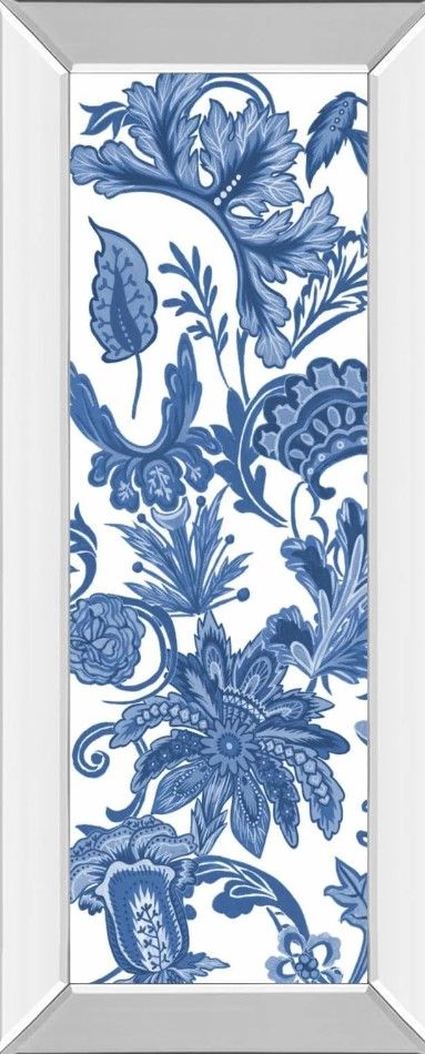 Classy Art Indigo Chintz V by Melissa Wang Mirror Framed Wall Art-0