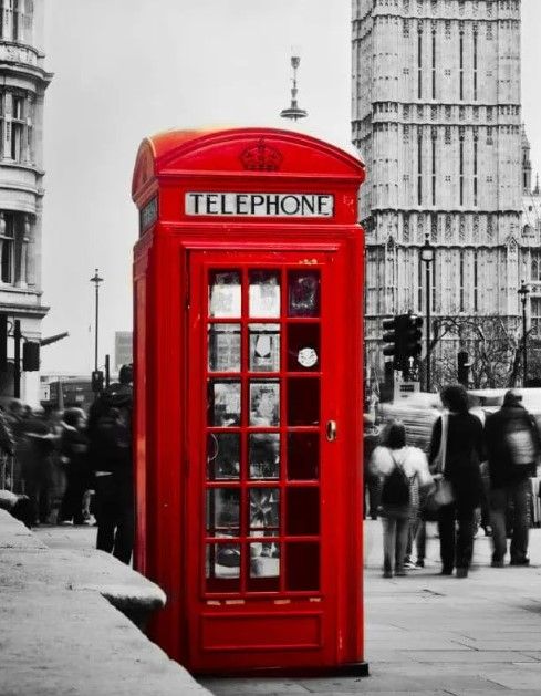 Classy Art Red Phone Booth Wall Art-1