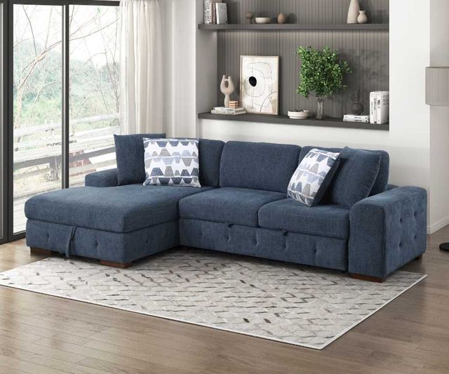 Homelegance® Raife 2-Piece Blue Sectional with Left Chaise-1