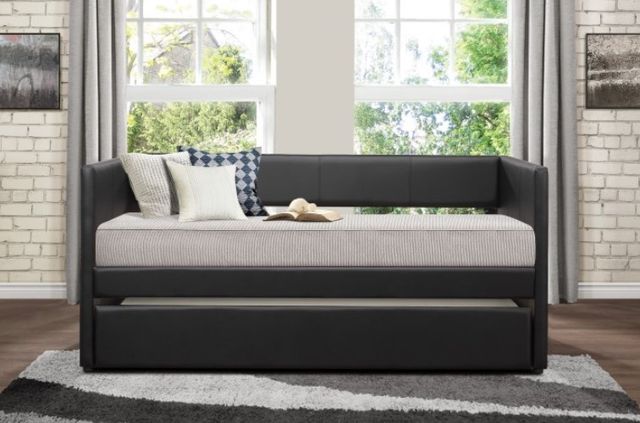 Homelegance® Adra Black Twin Daybed with Trundle-1