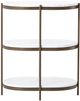 Four Hands Felix  Antique Brass/Polished White Oval Nightstand-2