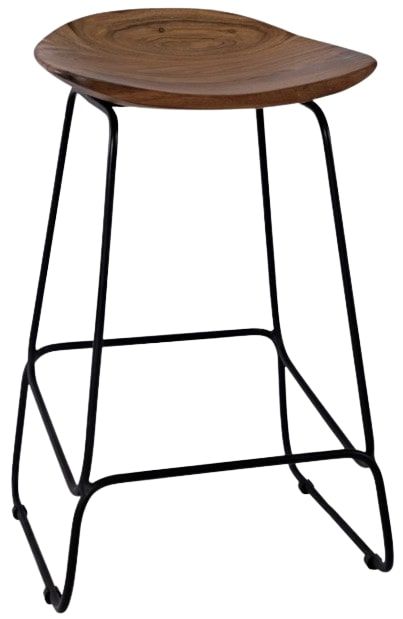 Jofran Inc. Nature's Edge Black/Chestnut Backless Stool -0