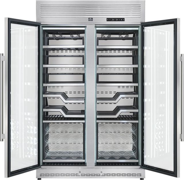 FORNO® Bacco Series Alta Qualita 48" 24 Cu. Ft. Stainless Steel Dual Zone Wine Cooler with -2