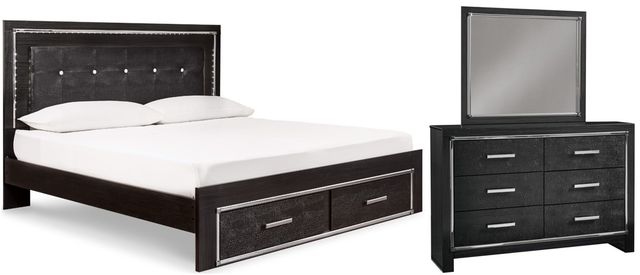 Signature Design by Ashley® Kaydell 3-Piece Black King Storage Panel Bed Set-0