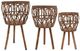 Sagebrook Home 3-Piece Brown Bamboo Planter Set-0