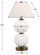 Uttermost® Irena Glossy White Table Lamp with Antique Brass Accents-2