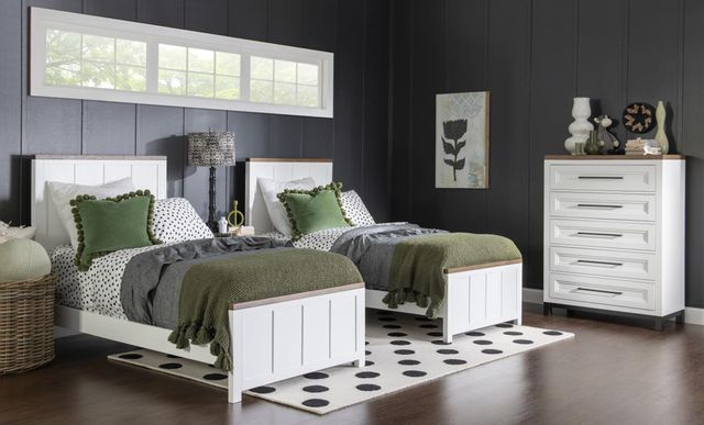 Legacy Kids Teen Dutton Toasted/White Twin Youth Panel Bed-1