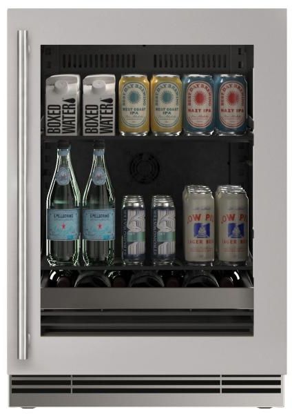 U-Line®  Home Collection 24" 5.1 Cu. Ft. Stainless Steel Beverage Center with Glass Door-1