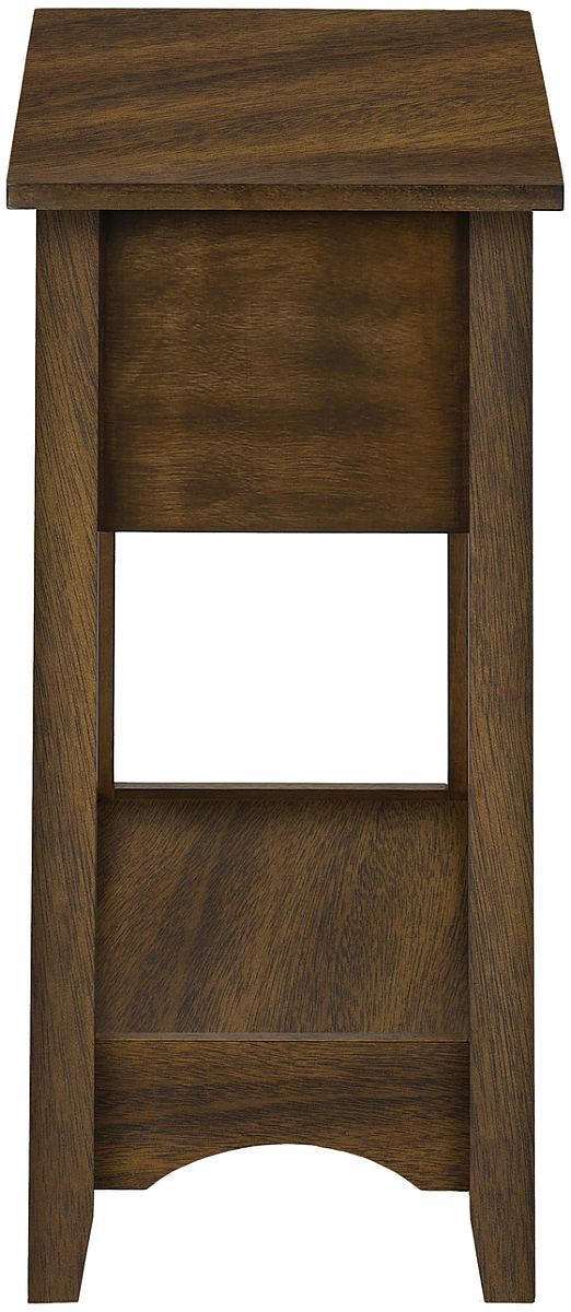 Monarch Specialties Inc. Brown Walnut Veneer 2-Tier Narrow End Table-3