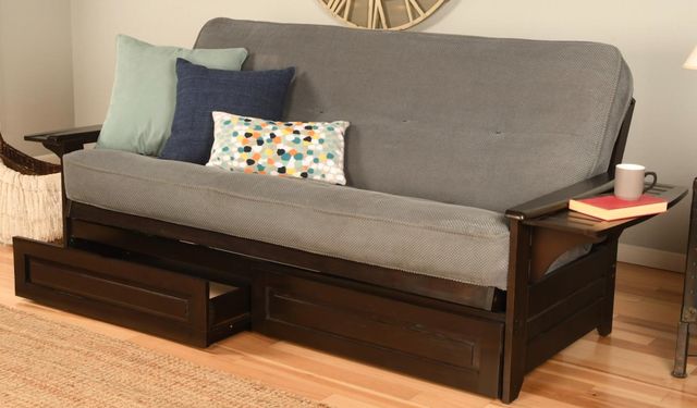 Kodiak Furniture Phoenix Marmont Thunder/Espresso Full Futon with Mattress and Storage Drawers-1