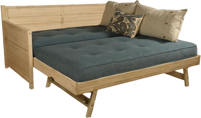 Kodiak Furniture Marisa Linen Aqua/Weathered White Twin Daybed with Mattress and Pop Up -0