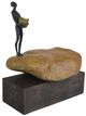Currey & Company Man on Rock Bronze/Brown Small Sculpture-1