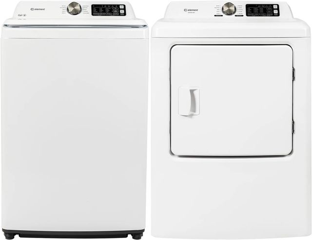 Element® White Top Load Washer & Gas Dryer Laundry Pair-0