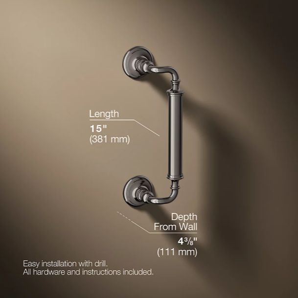 KOHLER® Artifacts® Vibrant Titanium 12" Grab Bar-2
