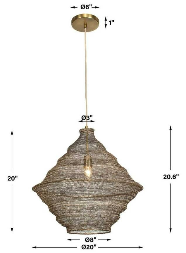 Uttermost® Sigh Antique Brass Pendant-2