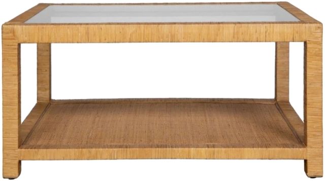 Uttermost® Kensing Glass Top Coffee Table with Natural Base-3
