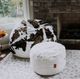 CordaRoy's® White Faux Fur Pouf Footstool-1