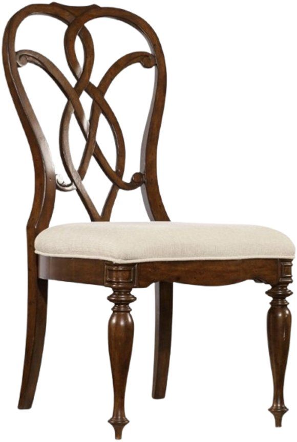 Hooker® Furniture Leesburg Beige/Mahogany Splat Back Dining Side Chair