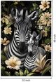 Classy Living Untamed Zebra on Flowers Wall Art-2