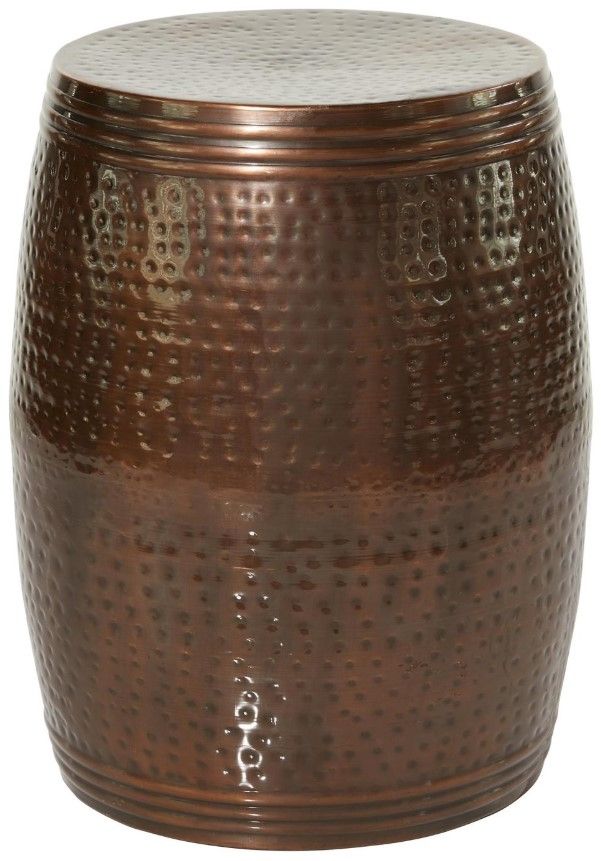 Deco Marche Brown Handmade Drum Table-0