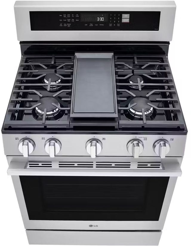 LG 30" PrintProof® Stainless Steel ProBake Convection® Smart Freestanding Gas Range-2
