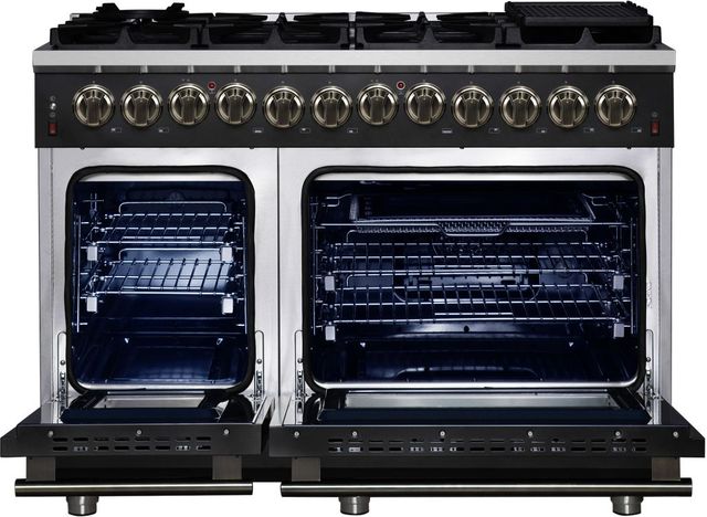 FORNO® Massimo Series Alta Qualita 48" Black Pro Style Dual Fuel Range-1